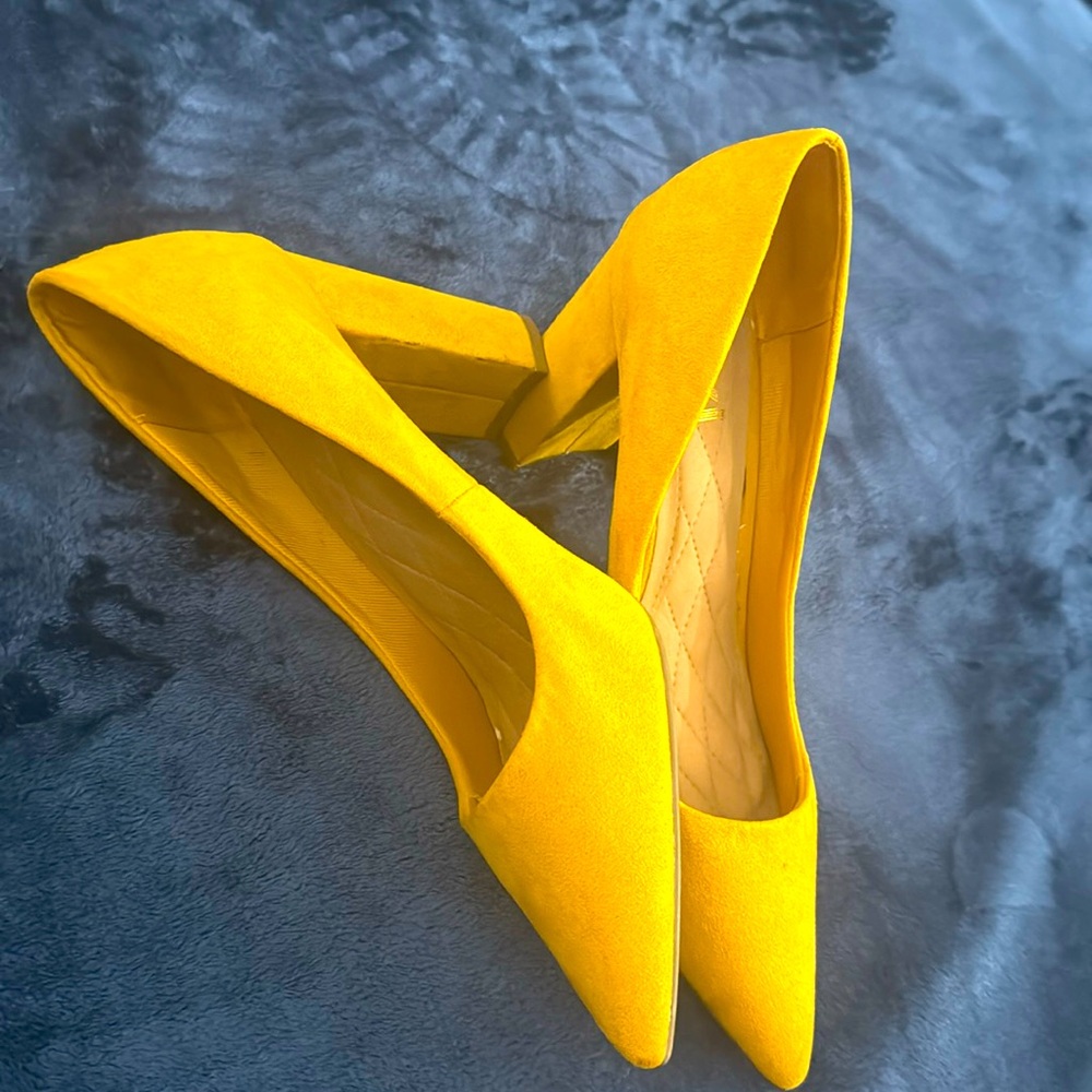 Taxi block mustard  heels for women size 11.. new never worn just tried on once.